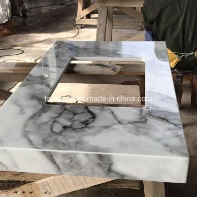 Calacatta White Nano Glass Countertop &amp; Vanitytop
