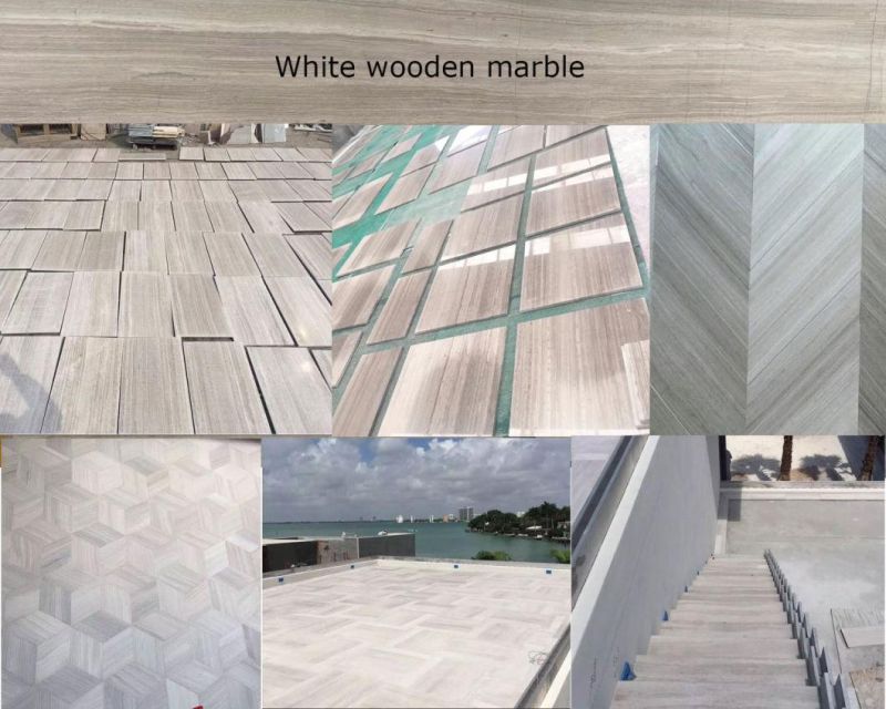 Customized Project White Wood Grain Marble Restaurant Wall Panels Covering
