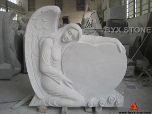 Beautiful White Marble Angel Headstone / Angel Monument