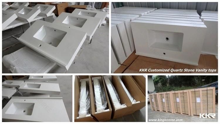 Ivory Solid Surface Acrylic Kitchen Counter Top with Sink