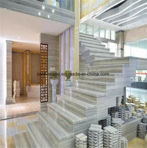 Natural Polished Grey Wood Veined Marble Slab, Serpeggiante Marble Tiles