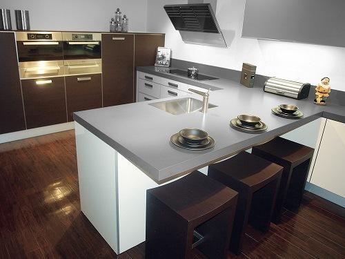 Grey Kitchen Quartz Stone Bench