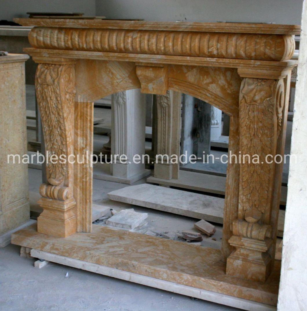 Simple Style Natural Stone Marble Fireplace in Stock (SYMF-258)