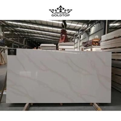 Artificial Stone Polished/Honed Surface Kitchen/Bathroom Countertop Calacatta Paris Quartz for Home