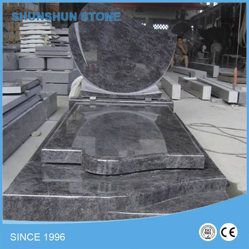 Customized Stone Hungarian Style Black Granite Tombstone