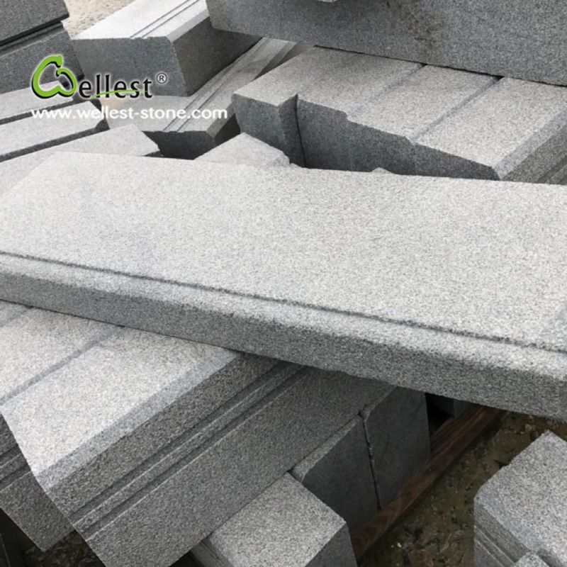 Natural Stone Flamed Finish Grey Granite Outdoor Bullnose Steps