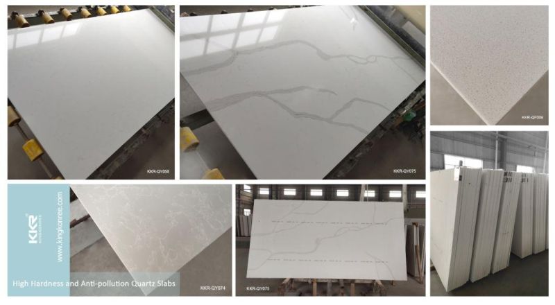 Calacatta Gold White Quartz Stone Slab for Kitchen Countertop 2cm 3cm
