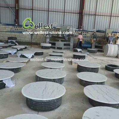 Natural White Marble Round Table Tops