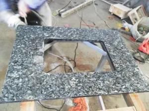 Bathroom Polished Blue Pearl Granite Vanity Tops with Ceramic Sink