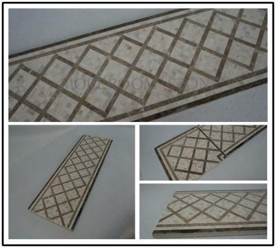 Beige Marble Mosaic Border Flooring Design