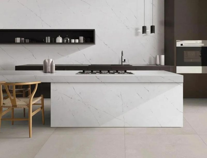 Pure White Sintered Stone 1600*2800mm Thin Big Slab for Kitchen/Bathroom/Vanity/Table/Countertop