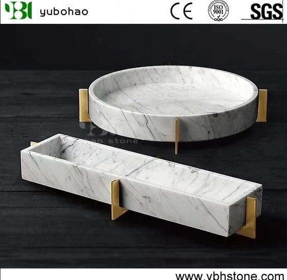 Natural Marble Honed Bathroom Accessory/Marble Tray/Marble Dishes/Marble Can/Kitchen Sets/Kitchen Accessory/Home Decoration