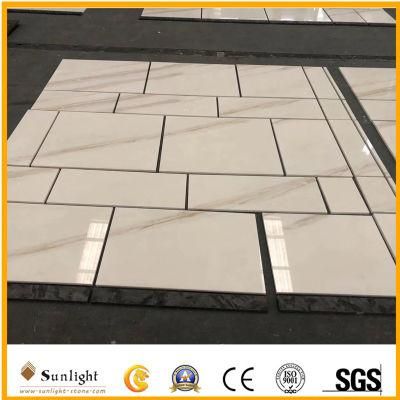 Natural Italian Ariston White Marble with Gold Vein for Wall/Floor Tiles