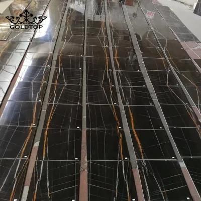 China Natural Stone Beige/Grey/Red Portoro Laurent/Black/Gold Marble Stairs for Wall Floor Interior Home Design Decor