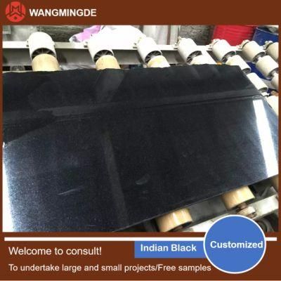 Wholesale Sandblasted/Polished/Honor Red/Gray/Brown Plates and Tiles India Black Granite Countertop Floor Wall Covering