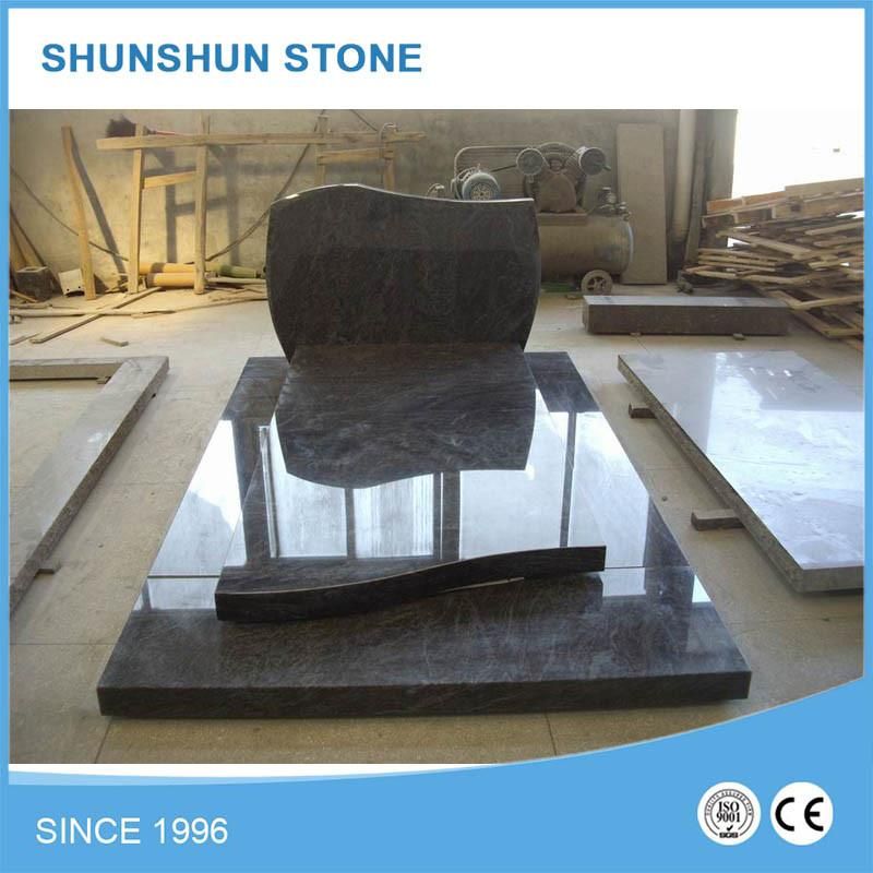 European Style Black Granite Angel Spain Tombstone