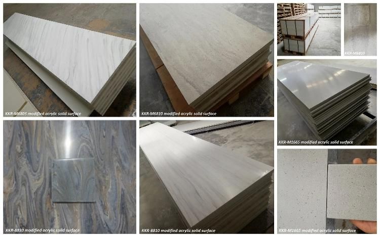 1/2" Thickness Marble Veined Corian Solid Surface Resin Stone Solid Surface