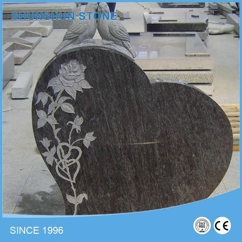 European Style Black Granite Angel Spain Tombstone
