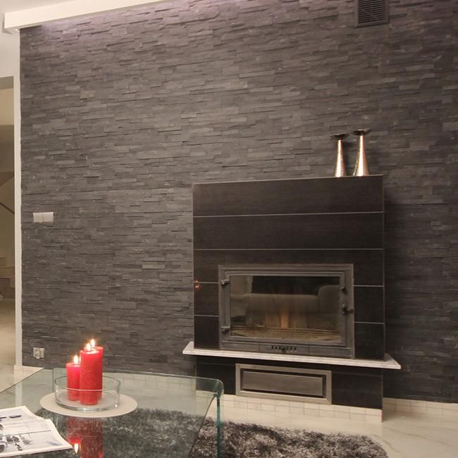 Black Rough Surface Natural Slate Stone Covering Paneling Wall Cladding Tiles