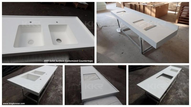 Artificial Calacatta Quartz Marble Vanity Top Solid Surface/ Carrara/Marble/Quartz Stone Bathroom Cutting Size Vanity Counter Top