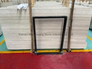 Chinese Light White Wood Grain Marble Slabs