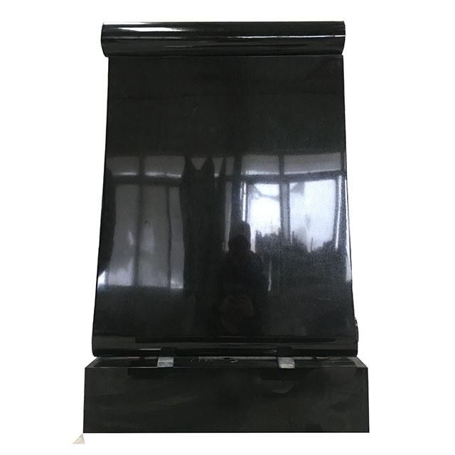 High Polished Absolute Black Granite Upright Gravestone Slab
