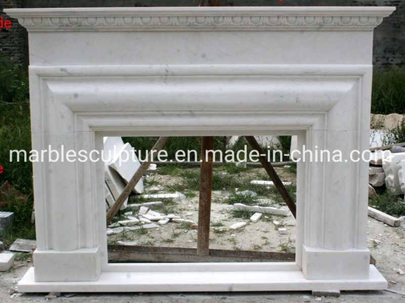 Hand Carving Classic Simple Stone Mantel Marble Fireplace (SYMF-143)