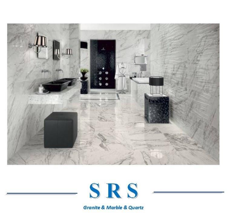 Nature Stone Polished Carrara/Statuario/Oriental White Marble Tile for Floor/ Wall/Indoor Decoration
