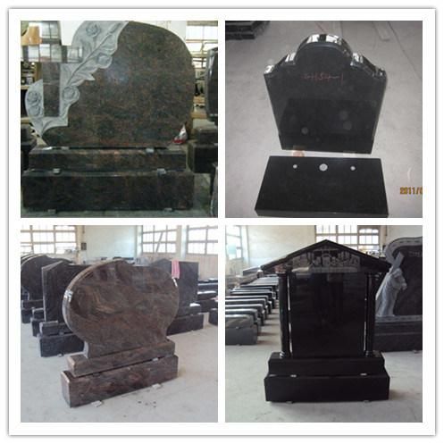 Customized Black Granite England Tombstone Headstone for Sale