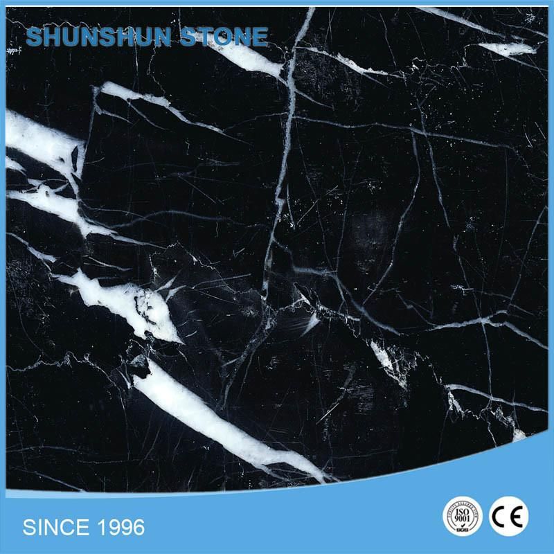 China Black Marquina Marble Slabs for Wall and Floooring
