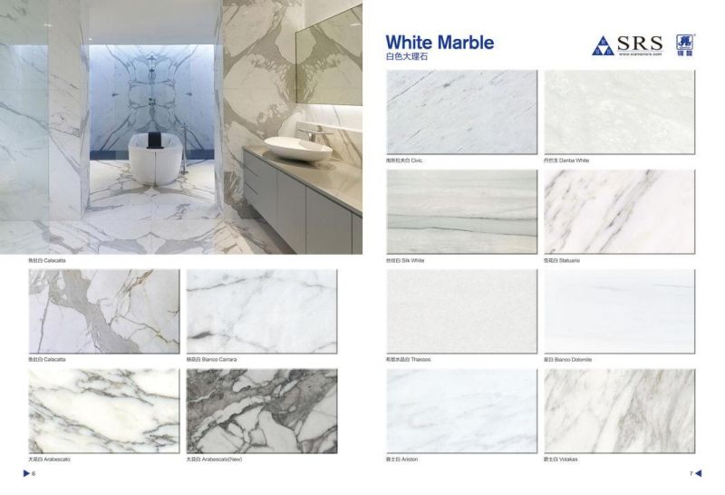 Chinese Natural Polished Grey/Black/Beige/Green/Brown/Wooden Guangxi/Bianco Carrara White Marble for Countertops Vanitytop Wall Floor Tile Stairs Thread Mosaic