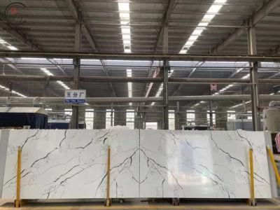 White Calacatta Quartz Decorative Kitchen Slabs Countertops