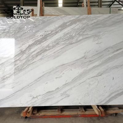 China Natural Stone Slabs Polished Volakas White Marble Mosaic for Bathroom/Kitchen Floor/Wall Slabs/Tiles Countertop Decoration