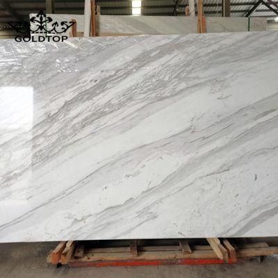 China Natural Stone Slabs Polished Volakas White Marble Mosaic for Bathroom/Kitchen Floor/Wall Slabs/Tiles Countertop Decoration