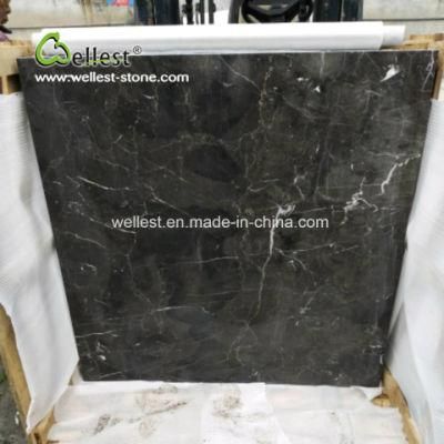 Polished Dark Emperador Black Marble Flooring Tile