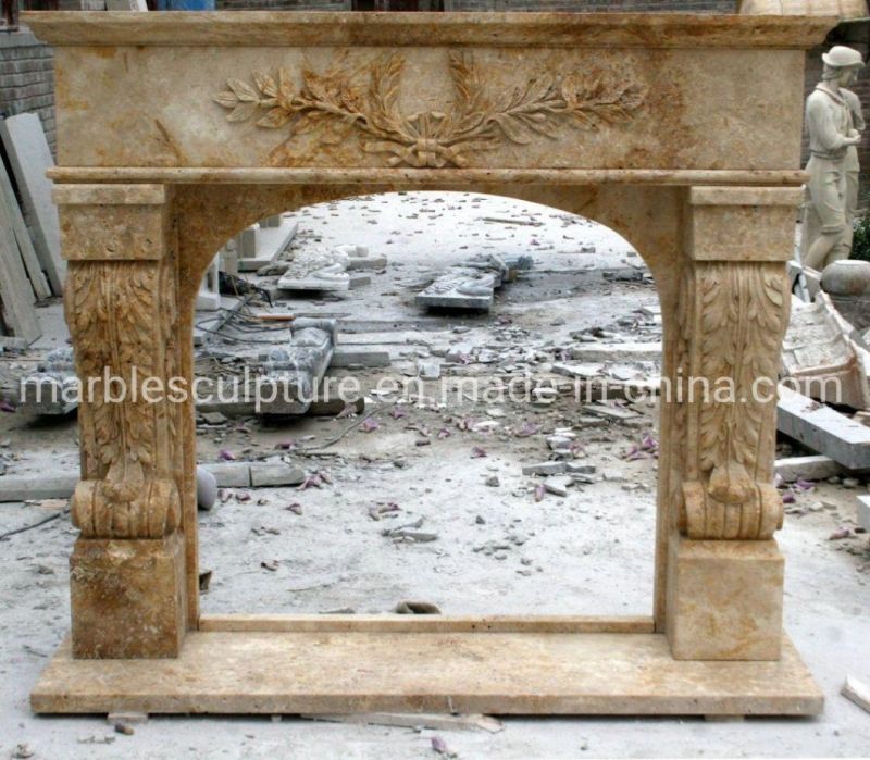 Middle Simple Style Classic Antique Marble Fireplace (SYMF-276)