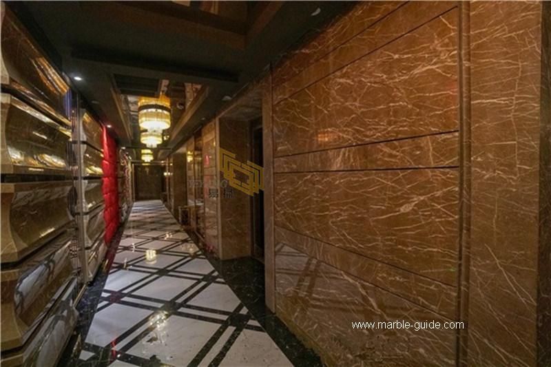 Kozo Yellow/Brown Marble Tiles/Slab for Flooring/Wall/Hotel Decor/Staircase/Countertop