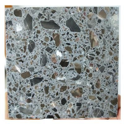Premium Terrazzo Tile N Slabs Dark Grey Artificial Stone for Flooring and Wall