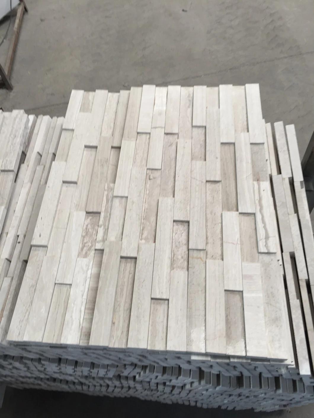 Timber White Wood Grain Marble Culture Stone Oak White Marble Tile
