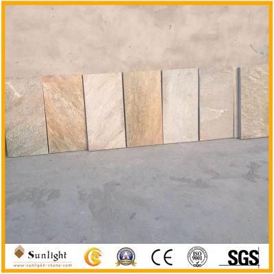 Natural Wooden Yellow Slate Stone Tile for Paving/Floor/Wall /Indoor/Outdoor Decor
