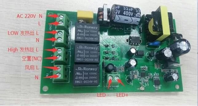 Control Board PCB Parts of Electric Fireplace