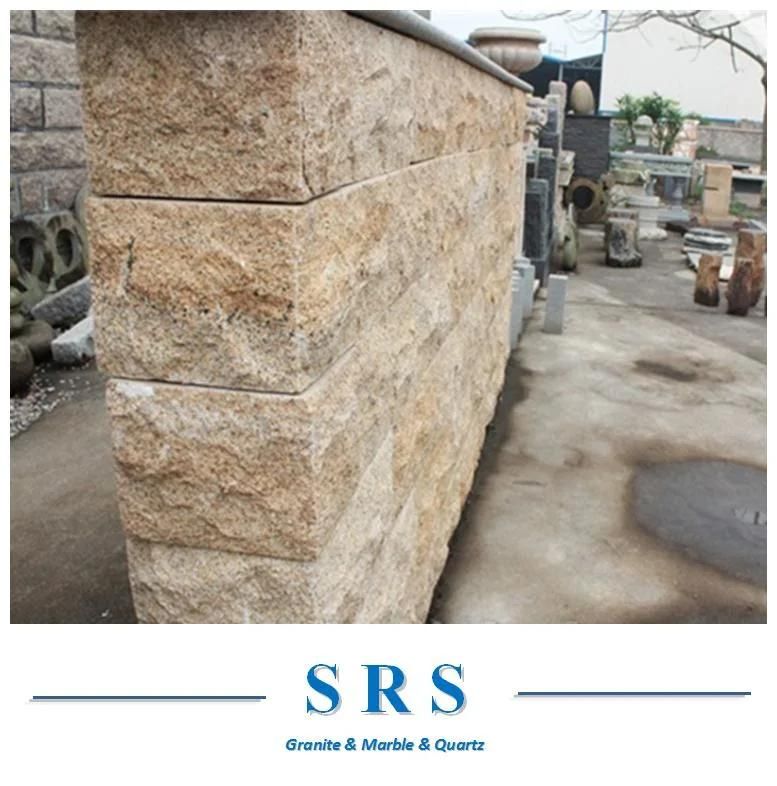 G682 Rusty Yellow Granite in Mushroom Finshed for Wall Cladding