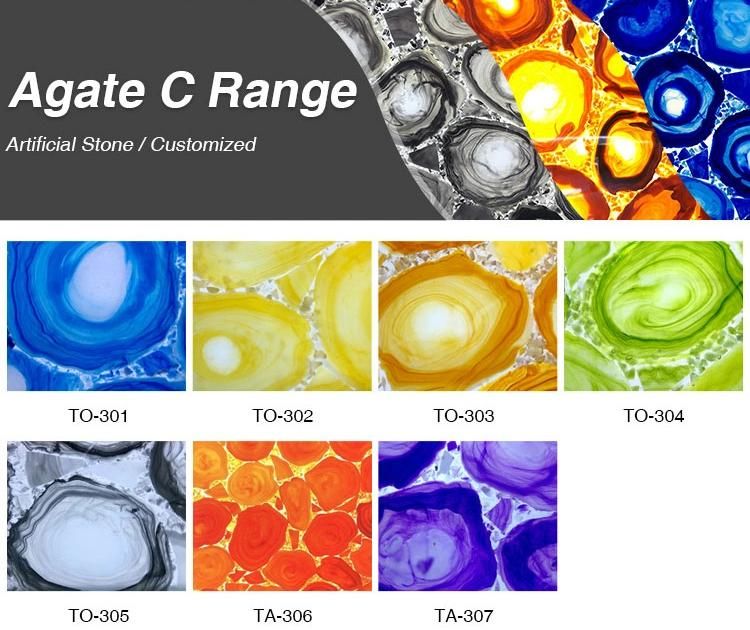 Popular Modern Design Translucent Natural Agate Kitchen Table Top