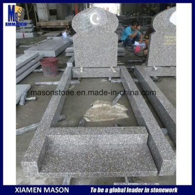 Customized Chinese G664 Pink Granite Kerb Tombstone for Islam