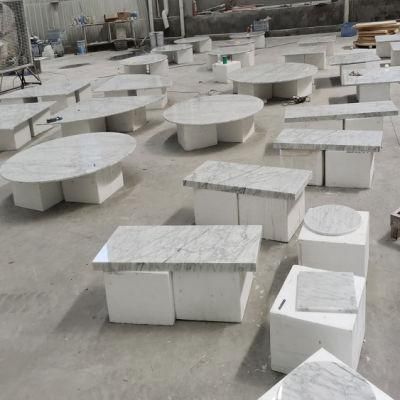 Prefab Custom Hotel Carrara White Marble Bathroom Vanity Top Countertop