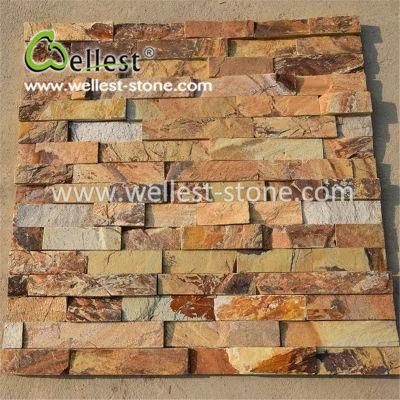 Yellow Wood Grain Marble Ledgestone/Fieldstone/Culture Stone for Waterfall