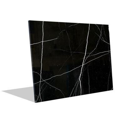 China Factory Direct Supply Black Polished Marble Slab