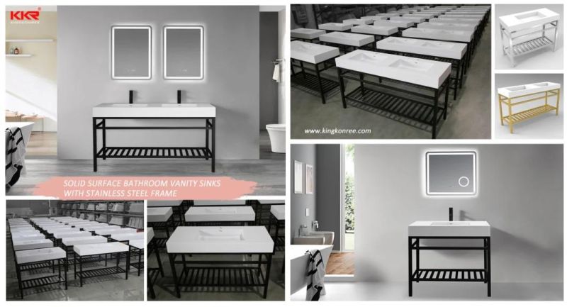 Kkr High Quality Custom Made White Artificial Stone Vanity Tops