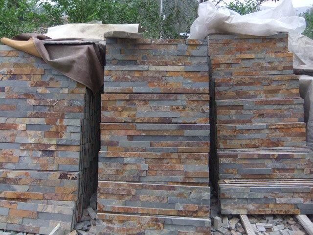 60X15 Straight Edge Rusty Slate Stone Veneer for Wall Decoration