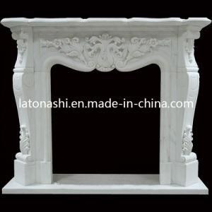 Customized Design Natural Antique White Marble Stone Fireplace for Outdoor